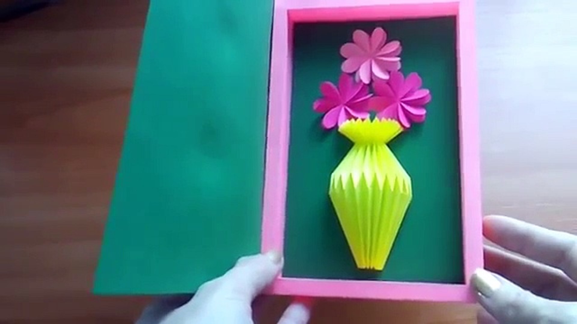 Как сделать 🌲новогоднюю открытку 🎅 с раскрывающимся цветком внутри
