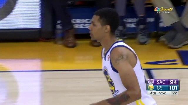 Chris Boucher Imitates Steph Curry - Kings vs Warriors - Oct 13, 2017