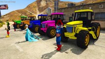 Learn Colors Cars for Kids & Transportation on Trucks w Spiderman Cartoon & Nursery rhymes songs