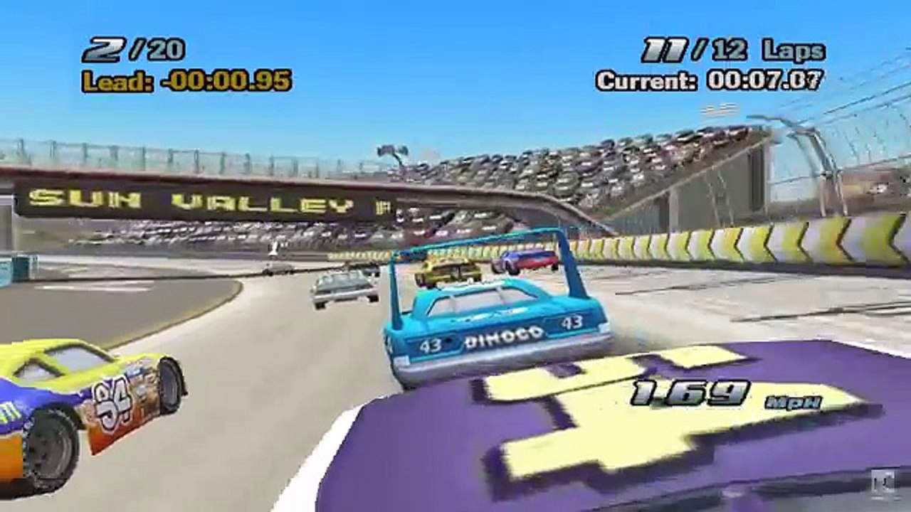 Cars The Game Gameplay With Strip Weathers, Lightning McQueen, Chick Hicks Piston Cup