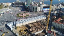 Taksim Camii'nin Son Durumu Havadan Görüntülendi