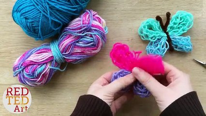 Easy Finger Knitting How To - DIY Yarn Butterfly