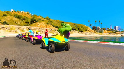 LEARN COLOR with ATV on BIG PLANE & Spiderman Cartoon for Kids with Cars Superheroes for children