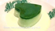 GREEN TEA PUDDING WITH SOY MILK