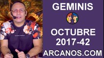 GEMINIS OCTUBRE 2017-15 al 21 de Oct 2017-Amor Solteros Parejas Dinero Trabajo-ARCANOS.COM