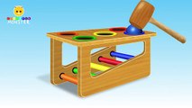 Learn Colors with Wooden Ball Hammer Educational Toys - Colors Videos Collection for Children