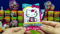 HELLO KITTY GIANT Surprise Eggs Play Doh - Disney Frozen Pez Toys Jasmine Little Snoopy Valentine