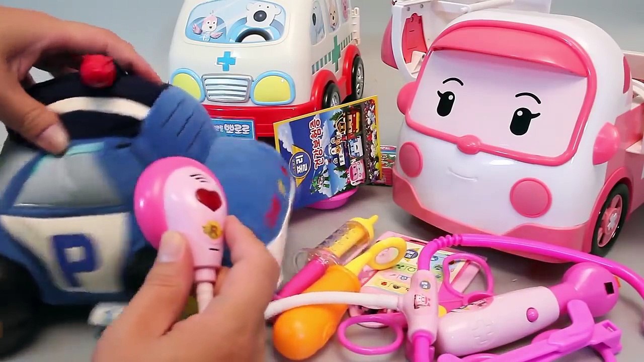 Pororo Robocar Poli Doctor Kit Ambulance Cars Toy Surprise Eggs Toys