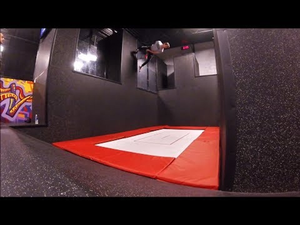 Man Defies Gravity With Impressive Trampoline Wall Tricks