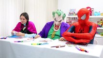 Spiderman & Joker AT SCHOOL INJECTION SHOT DAY w/ Teacher Frozen Elsa in Real Life Superheroes IRL