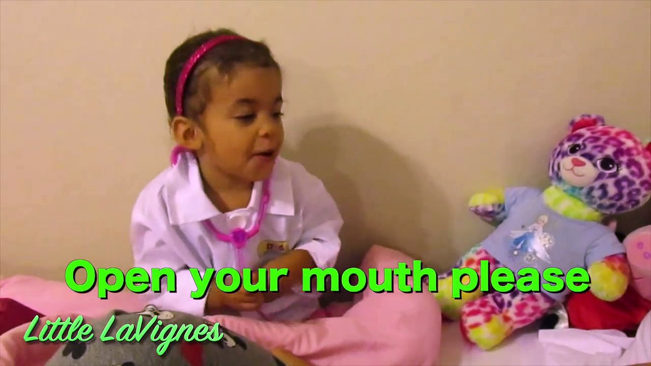 DOC MCSTUFFINS CHECK UP TURNS INTO SURGERY NEEDLE AND FLU SHOT IN SICK MOMMYS TUMMY!