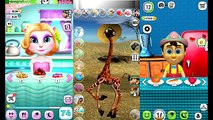 My Talking Angela Vs My Talking Pinocchio Vs Talking George The Giraffe - for Kids Gameplay HD