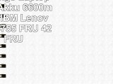 Hochleistungs Laptop Notebook Akku 6600mAh ersetzt IBM Lenovo FRU 42T4755 FRU 42T4791 FRU