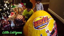 GIANT BLAZE AND THE MONSTER MACHINE EGG SURPRISE OPENING CAR TOYS! | BLAZE, PICKLE, AJ GOLDEN EGG