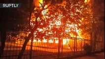 Clashes with police and National Guard in the center of Odessa, Ukraine