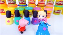 Peppa Pig e Frozen Elsa fazendo ESMALTE e UNHAS de Massinha de Modelar Play Doh em Portugues
