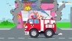 White Ambulance Car Rescue in the City w Fire Truck - Learn Cars & Trucks Cartoon for children