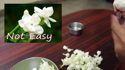 How to make a Garland of Jasmine Flowers (Easy DIY technique without Needle)