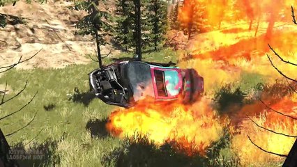 Утес смерти Авто катастрофы Улетел в пропасть Замедление аварии Игры для мальчиков машинки BeamNG