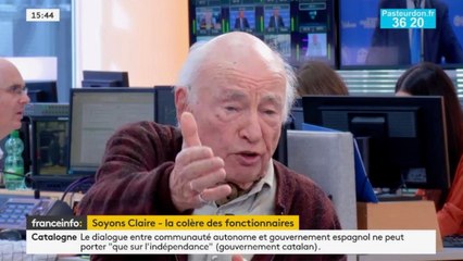 Edgar Morin était l'invité de Claire Chazal: grève des fonctionnaires, services publics, Macron, écologie, Catalogne ...