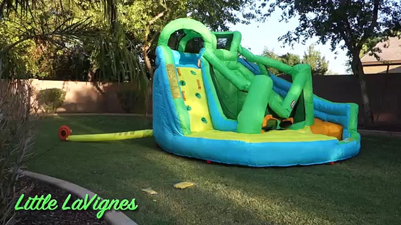 HUGE EGGS SURPRISE TOYS CHALLENGE Disney Cars Toys FROZEN + THOMAS TRAINS Inflatable Water Slide!