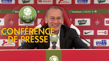 Conférence de presse Stade Brestois 29 - AJ Auxerre (1-1) : Jean-Marc FURLAN (BREST) - Francis GILLOT (AJA) - 2017/2018