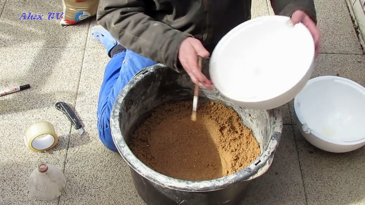 Deko für Garten selber machen . Kugel ca Ø 250 mm aus Beton .