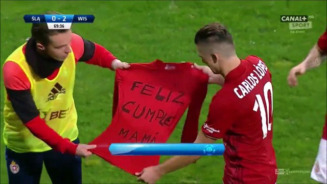 0-2 Carlitos Penalty Goal Poland Ekstraklasa - 14.10.2017 Slask Wroclaw 0-2 Wisla Krakow