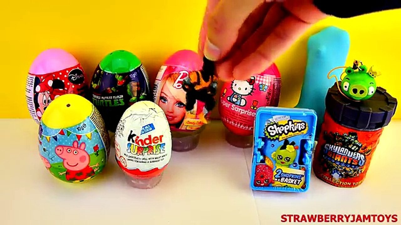 Frozen Elsa Play Doh Shopkins Barbie Spiderman Kinder Surprise Peppa Surprise Eggs StrawberryJamToys