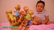 FIVE LITTLE MONKEYS JUMPING ON THE BED FINGER FAMILY PUPPETS NURSERY RHYMES FOR KIDS!