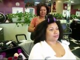 Dominican blow out on Natural hair at Dominican touch salon
