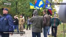 Kiev, just now.  Far-right, and neo-Nazis march to honour WWII Ukrainian Nazi Collaborators