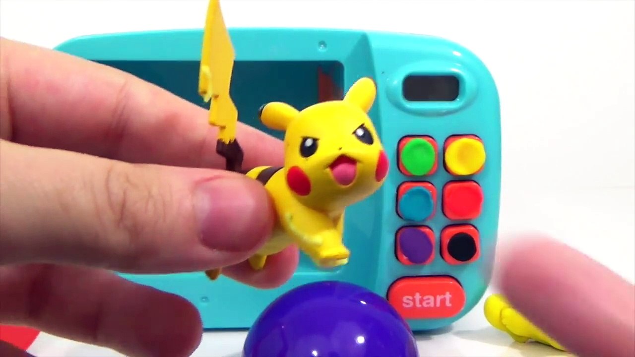 Learn Colors with POKEMON GO Play-Doh SLIME Surprise TOYS and MAGIC MICROWAVE Cooking Playset