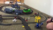 JURASSIC WORLD Dinosaur LEGO, Slot Car and Thomas Train Crashes