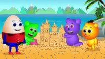 Mega Gummy Bear Playing with Humpty Dumpty crashed from the wall finger family nursery rhyme
