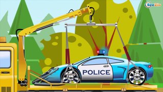 The Yellow Tow Truck | Car Service & Car Wash | Service & Emergency Vehicles Cartoons for children