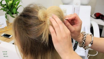 5 модных причесок на средние волосы: ПУЧОК-мальвинка + стильные ХВОСТЫ | YourBestBlog