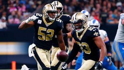Marshon Lattimore collects first career pick-six after lucky tip