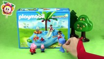 PEPPA PIG Y POCOYO van al Parque Acuático infantil con piscina y tobogan | Juego y juguetes español
