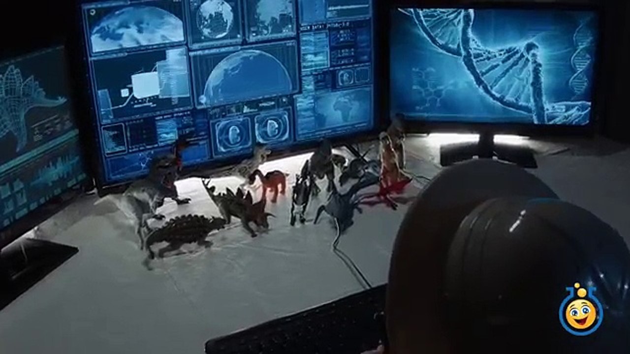 Life-Size GIANT T-Rex Dinosaur Chases Park Ranger Aaron Jurassic Adventure w/ Dino Toys Kids Video