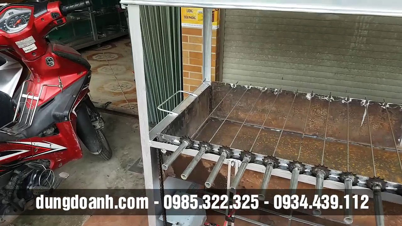 Máy nướng chả xiên 25 xiên 2mét 2