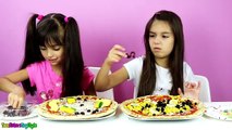 Real Food vs Gummy Food Pizza Challenge - Eating Real Worms, Octopus, Snails - Gross Real Food