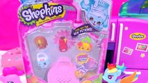 POP MLP Pinkie & Rainbow Dash Unboxing Shopkins Season 4 5 Pack with So Cool Fridge with Petkins