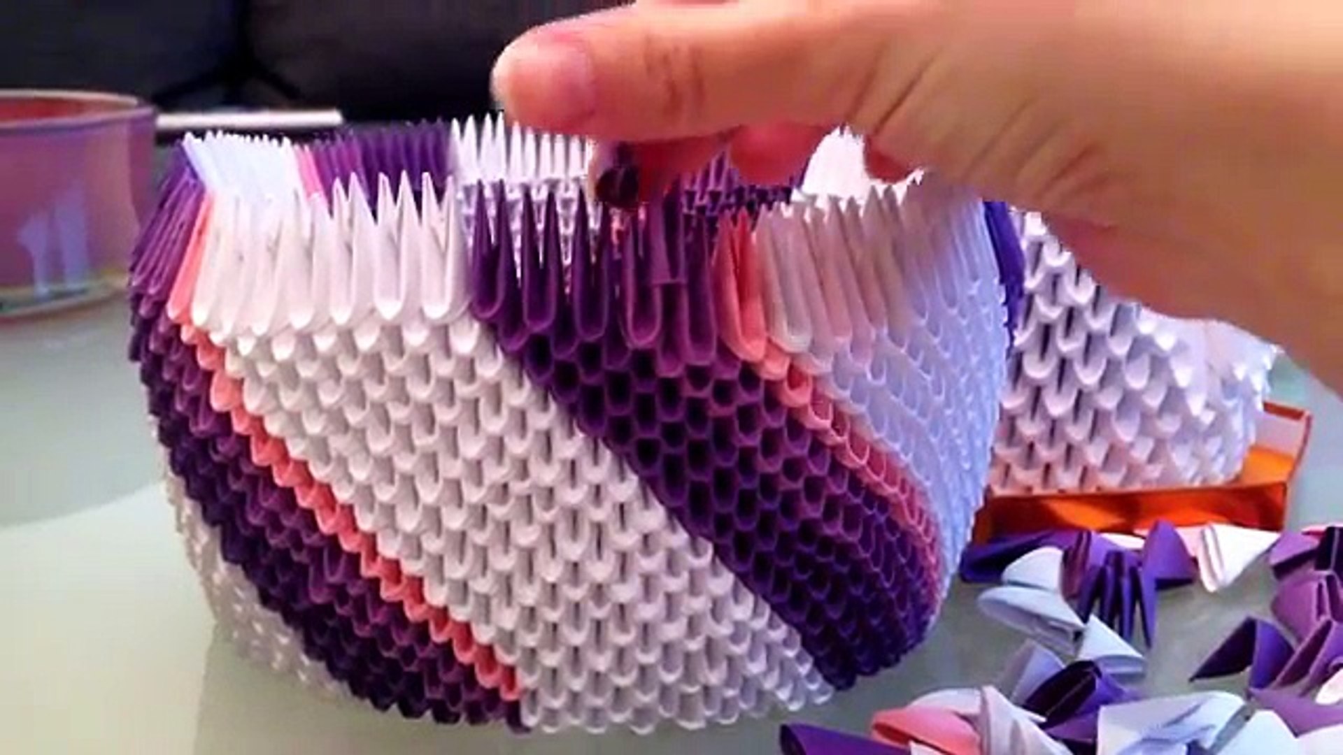 3d Origami Korb Wir Basteln Aus Papier Zusammen Mit Fererro