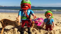 Real Life Playmobil Pirate Treasure Chest Toy Hunt w/ Surprise Toys Opening Fun Kids Video