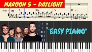 Maroon 5 - Daylight Piano (Tutorial + SHEETS) with Lyrics