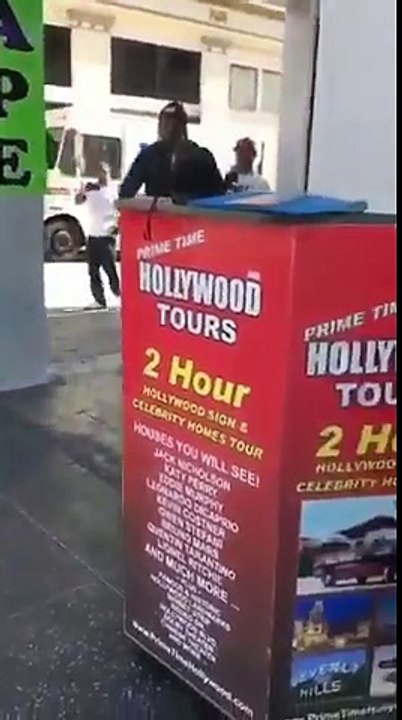 Live streamer 'Hampton Brandon' runs from guy with a stool and gets hit by a car