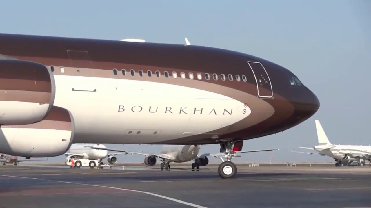Bourkhan Airbus A340-300 Takeoff from Nice Côte d'Azur Airport, France