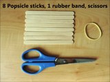 How To Make A Rubber Band Gun Out Of Popsicle Sticks. (Full HD)