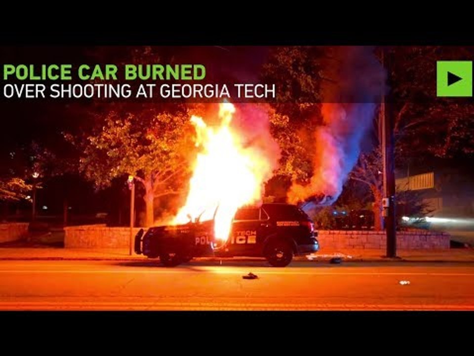Police car torched, 2 cops hurt in Georgia Tech riot after police shooting of student